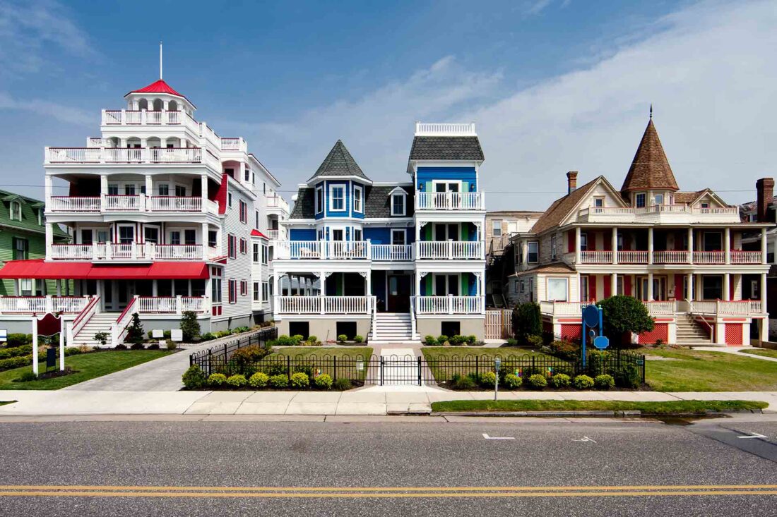 Colorful Victorian style houses 