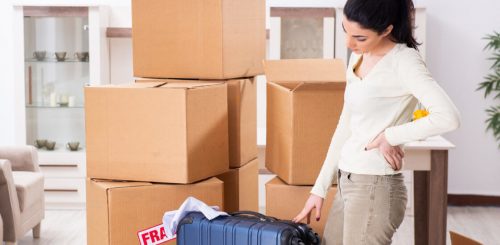 woman packing