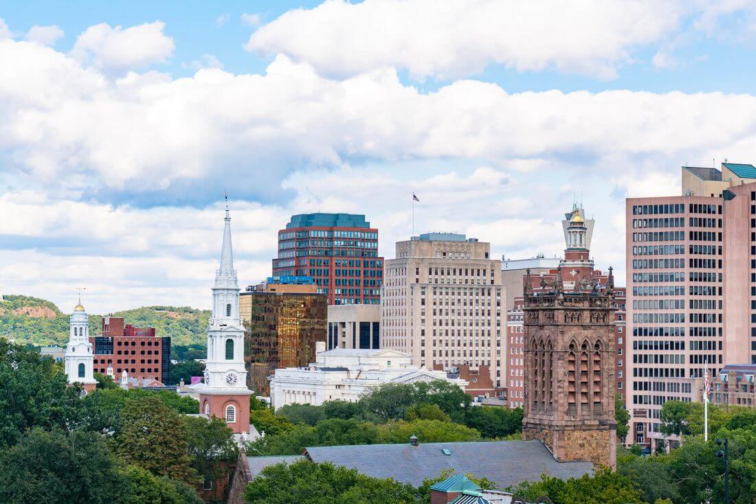 Churches and Skyline of New Haven, Connecticut