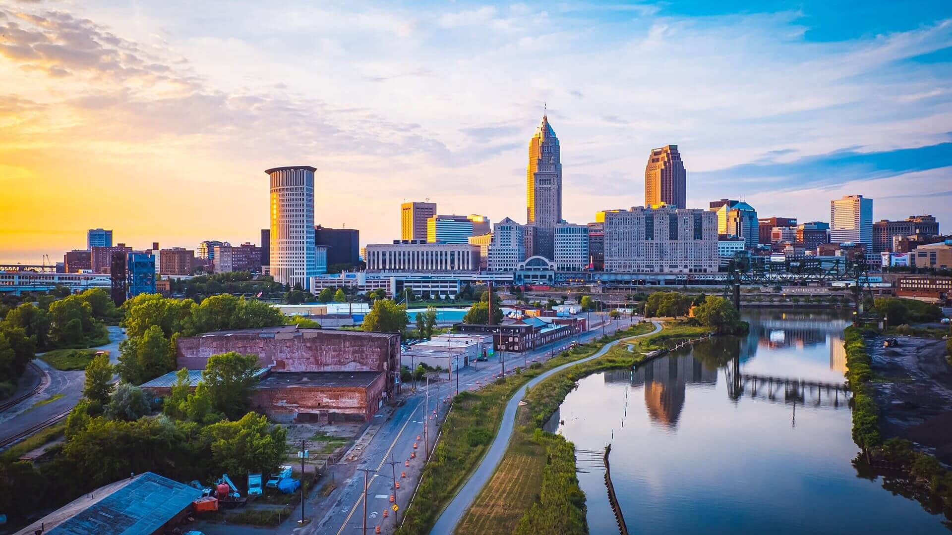 Sunset in Cleveland, United States