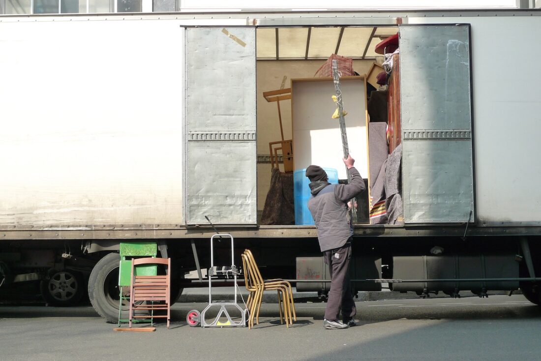 A man loading a truck