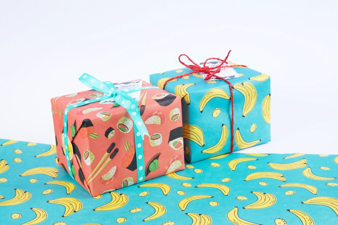 Gifts for long-distance moving wrapped in colorful papers