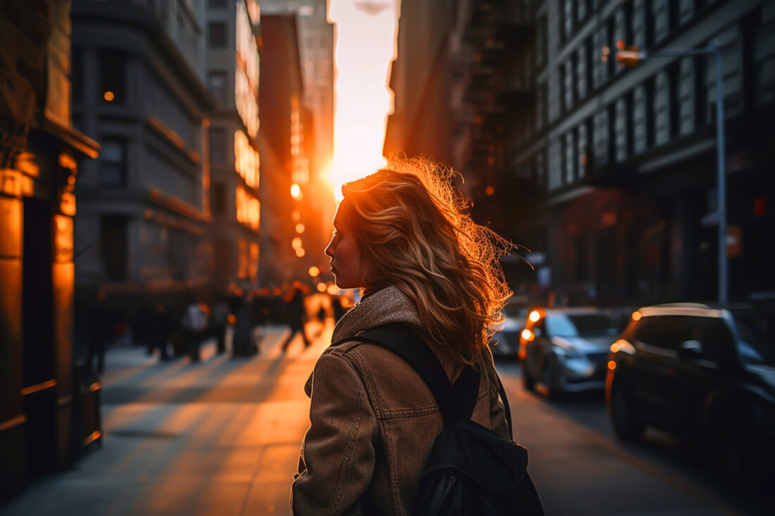 Girl on the street of New York City