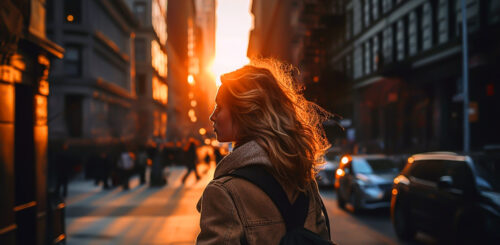 girl on the street of new york city