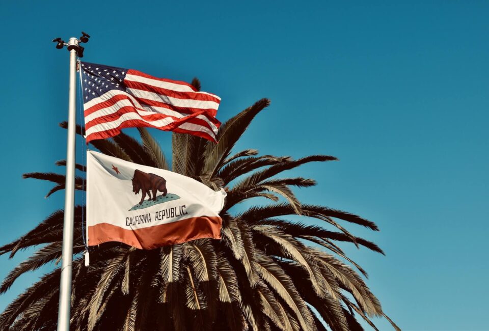 California and United States flag