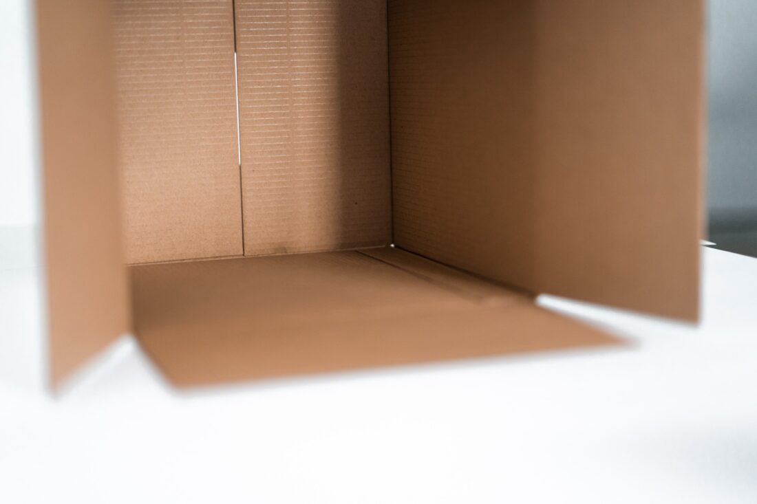 Opened cardboard box