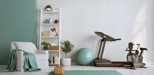 A room with gym and exercise equipment